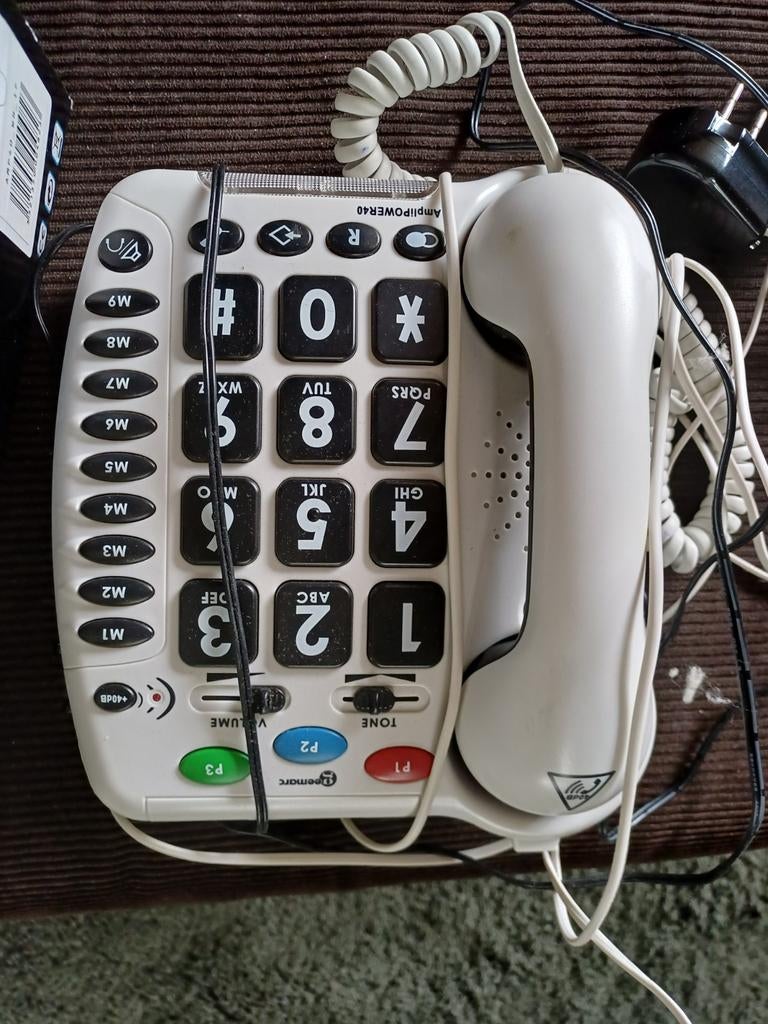 Geemarc AmpliPOWER 40 vaste telefoon met grote toetsen, Ophalen of Verzenden, Gebruikt, 1 handset