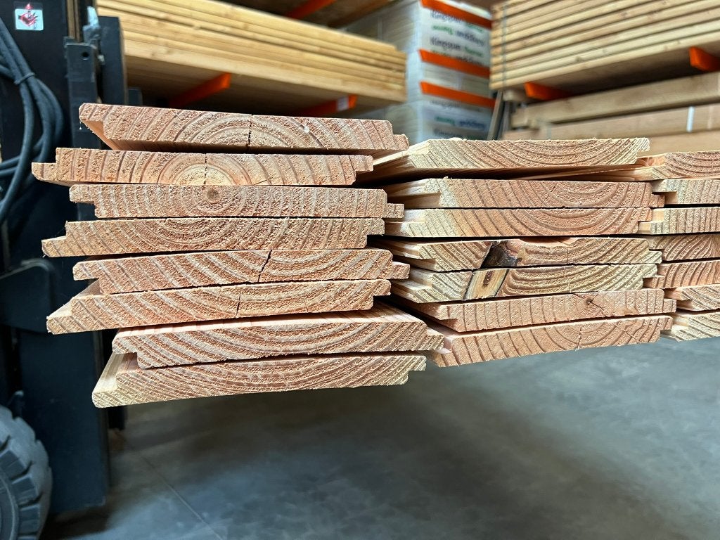 Douglas dakbeschot 1,8x19,5x300/400/500cm, Ophalen of Verzenden, Nieuw, 250 cm of meer, Planken