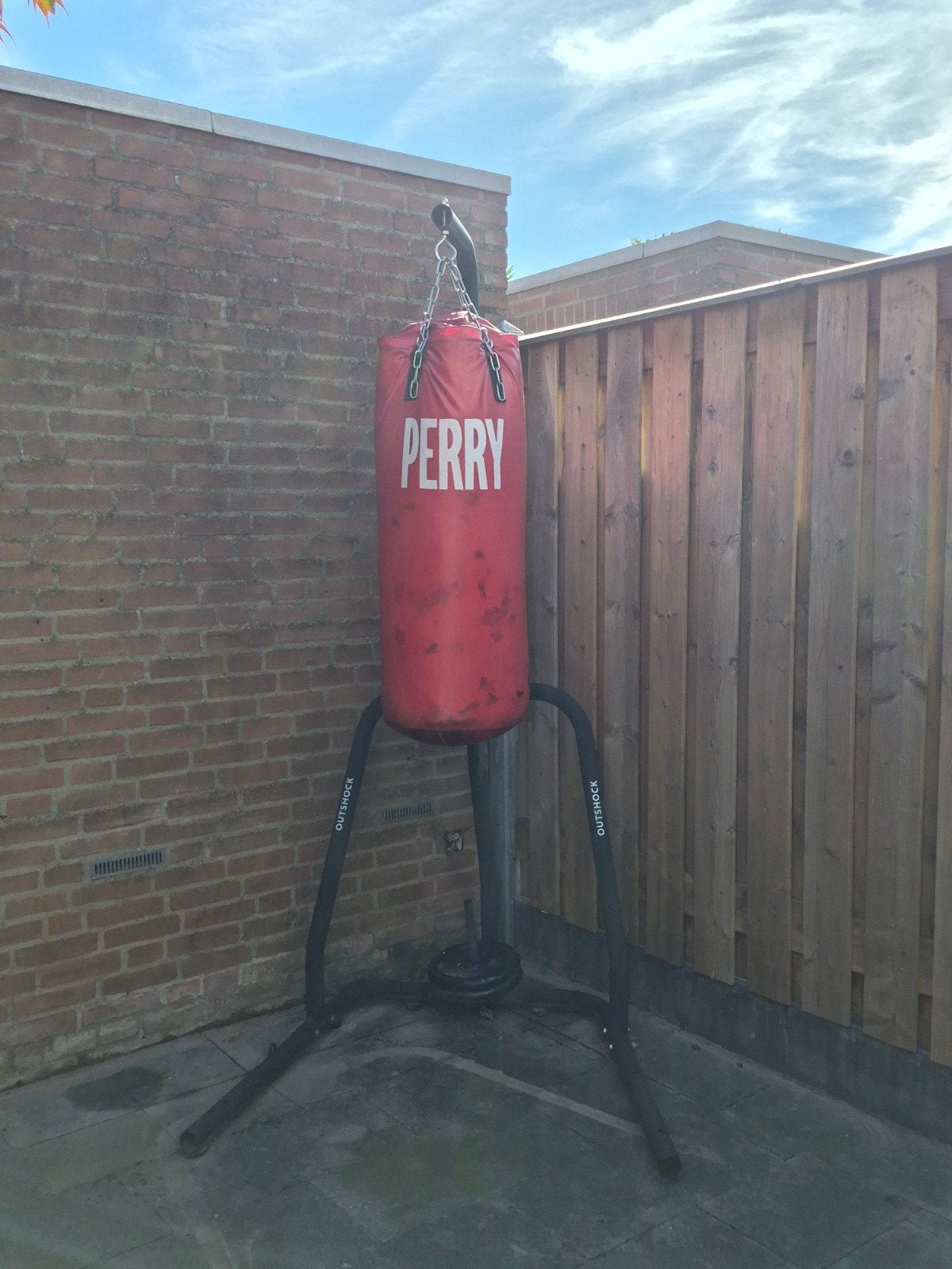 Bokszak met standaard - Perry (Outshock) - in prijs verlaagd, Ophalen, Gebruikt, Bokszak