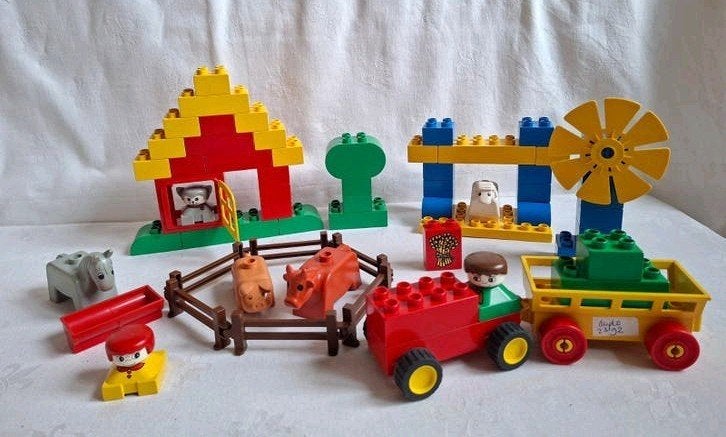 Lego Duplo vintage set 2392 Farmyard met Pull back tractor, Ophalen of Verzenden, Gebruikt, Duplo