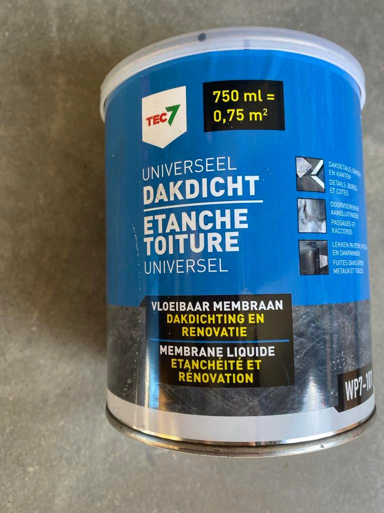 TEC7 Universeel Dakdicht Vloeibaar Membraan 750ml Nieuw, Overige materialen, Zwart, Overige typen, Onbekend