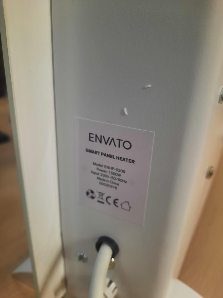 Envato kachel slimme paneelverwarmer wit 1500 Watt, Doe-het-zelf en Verbouw, Verwarming en Radiatoren, Ophalen, 30 tot 80 cm, Radiator