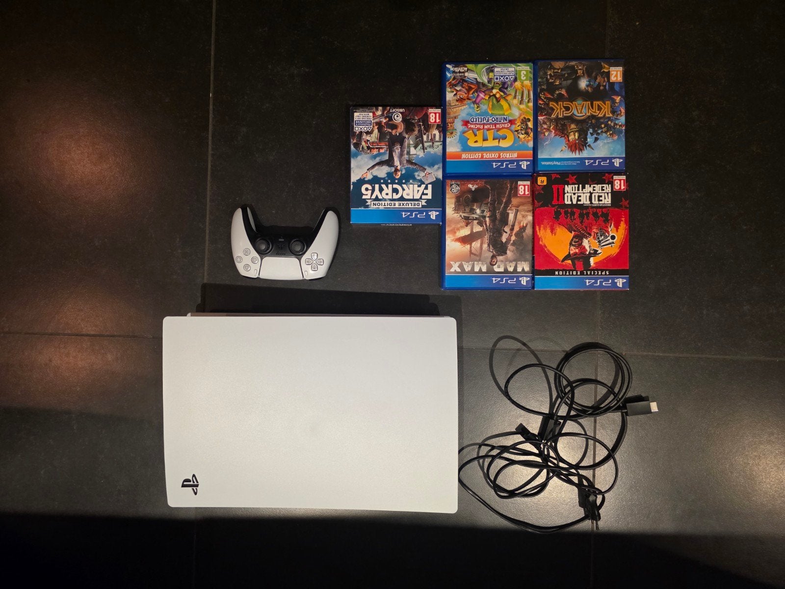 PlayStation 5 Disc Edition met Controller en 5 Games, Ophalen of Verzenden, Gebruikt, Playstation 5
