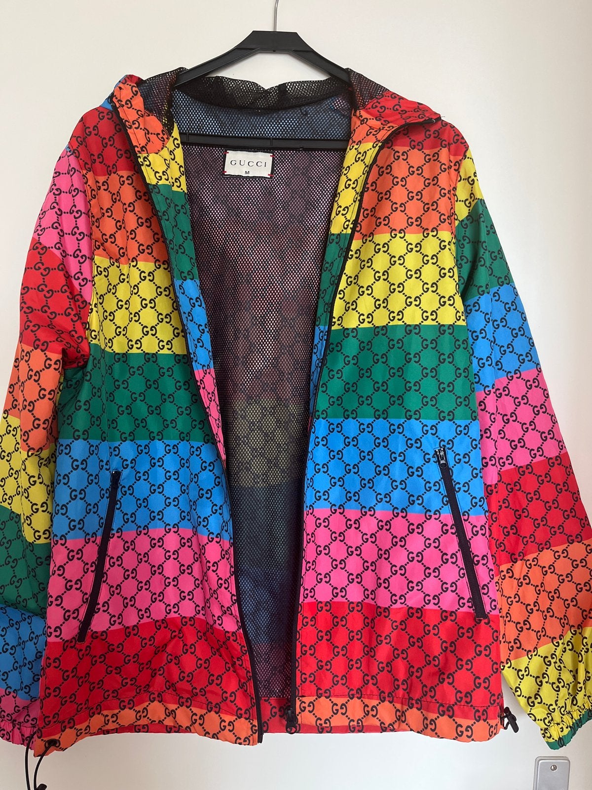 Gucci Regenboog Windjack Maat M, Kleding | Heren, Ophalen of Verzenden, Zo goed als nieuw, Maat 48/50 (M), Meerkleurig
