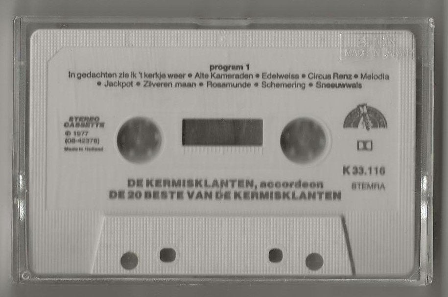 De Kermisklanten - De 20 beste van de Kermisklanten (1977), Ophalen, Gebruikt, 1 bandje, Origineel