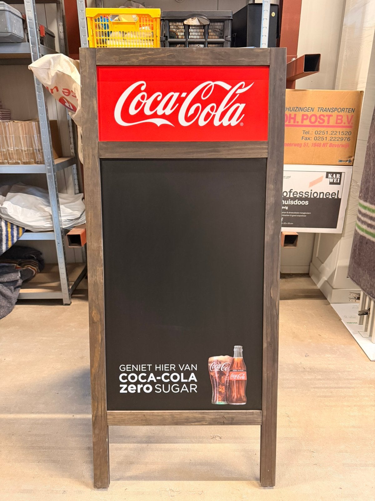 Coca Cola stoepbord reclame bord krijtbord 2 stuks, Ophalen, Zo goed als nieuw, Reclamebord