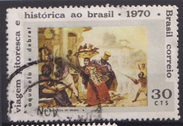 Brazilie 1970 Schilderij Historie, Verzenden, Gestempeld, Overige thema's