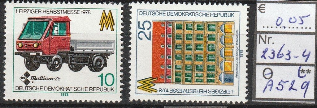 DDR Messe '78 Michel 2363-4 Nr.A529p, Verzenden, DDR, Postfris