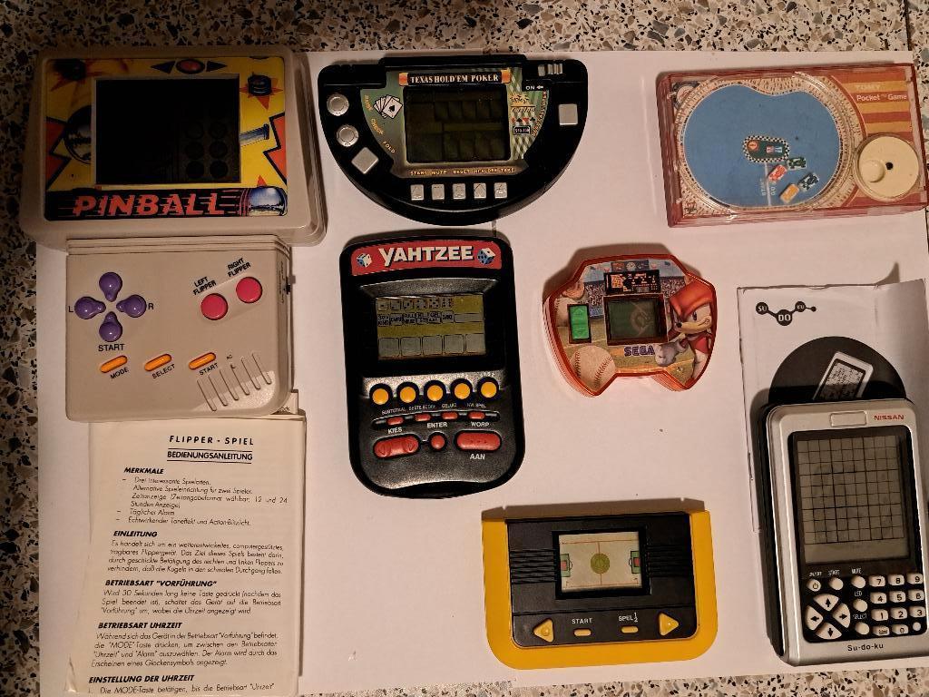 7x Mini spel Flipperkast, Formule 1, Poker, Yahtzee, SuDoKu, Ophalen of Verzenden, Zo goed als nieuw