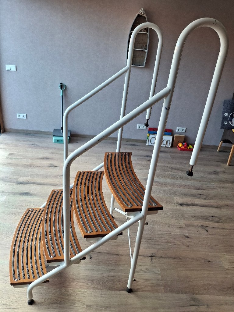 Metalen / houten zwembad trap, Overige typen, Vierkant, Ophalen, 120 cm of meer