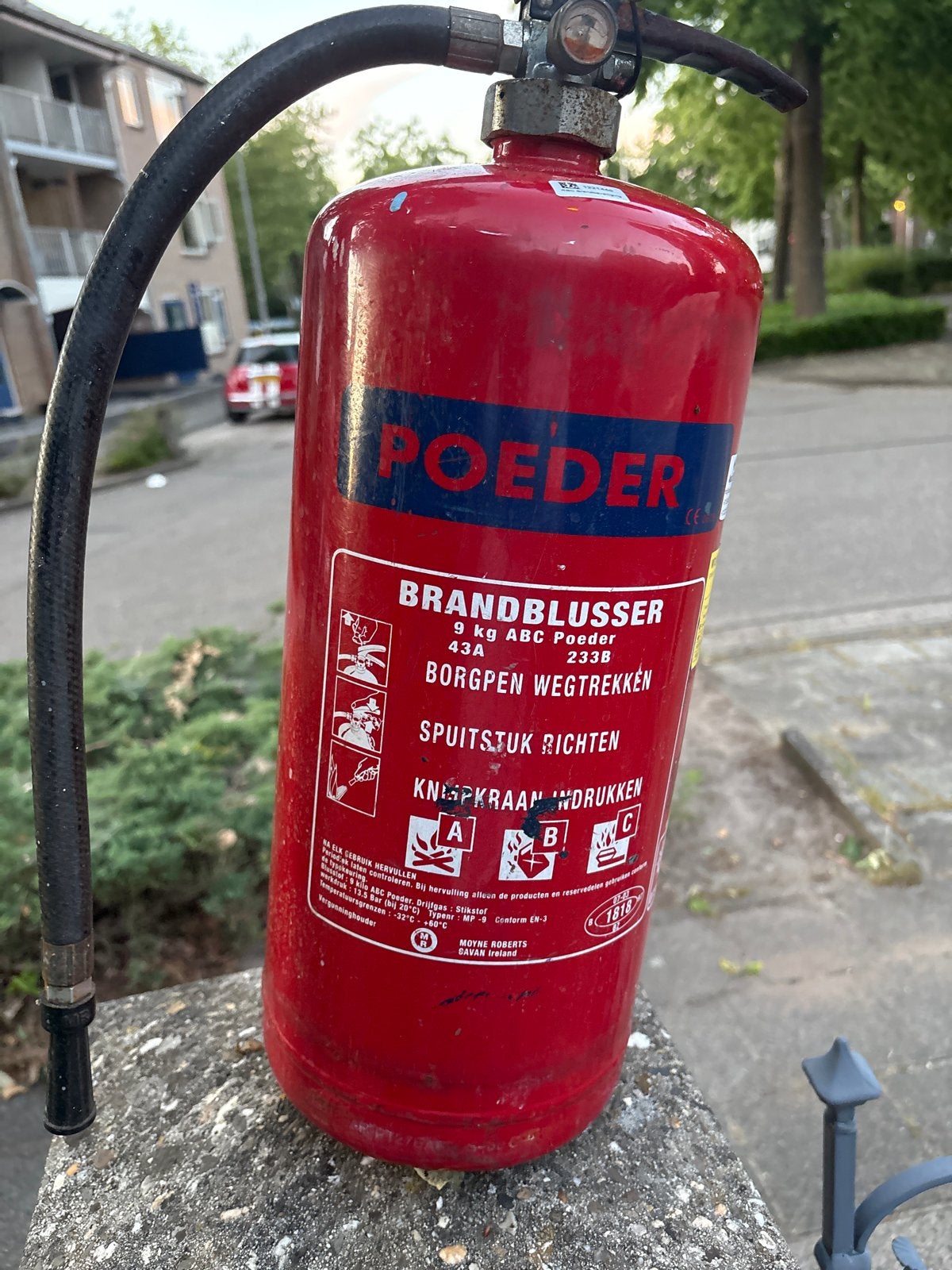 Gebruikte Brandblusser 9 kg ABC Poeder, Ophalen, Zo goed als nieuw, Brandblusser