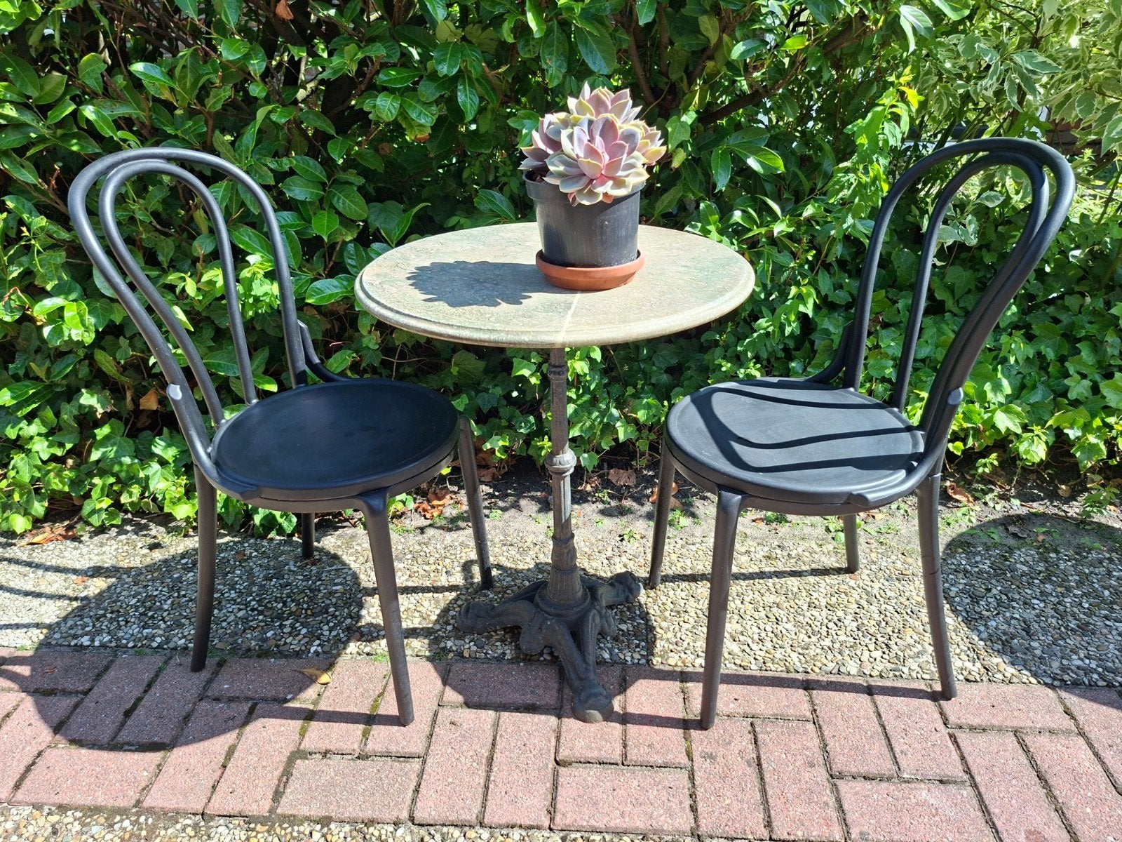 Marmeren tafel 60 euro , bistroset, bistro-set 80 euro, Ophalen, Gebruikt, Overige materialen, 2 zitplaatsen