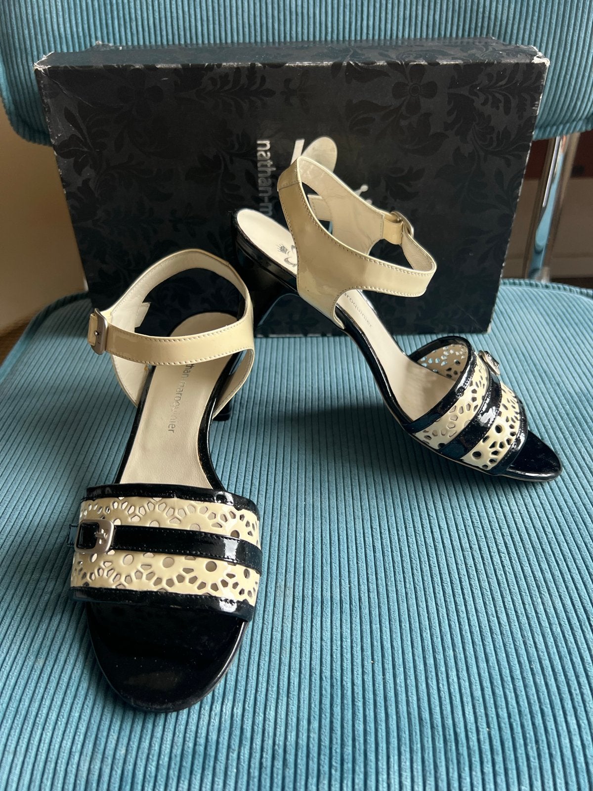 Nathan-Marocquinier sandalen, Zwart, Gedragen, Sandalen of Muiltjes, Ophalen of Verzenden