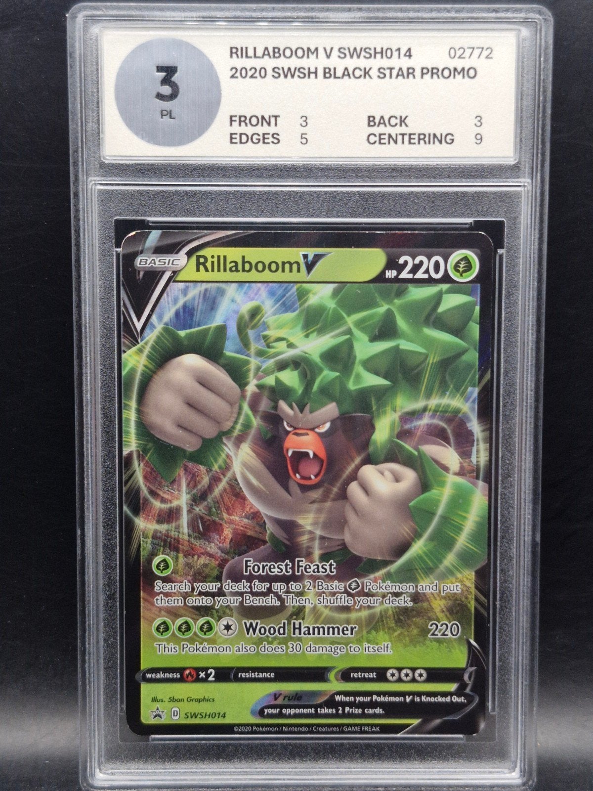 Rillaboom v black star Promo #swsh014 woetoe grading 3, Verzenden, Gebruikt, Losse kaart