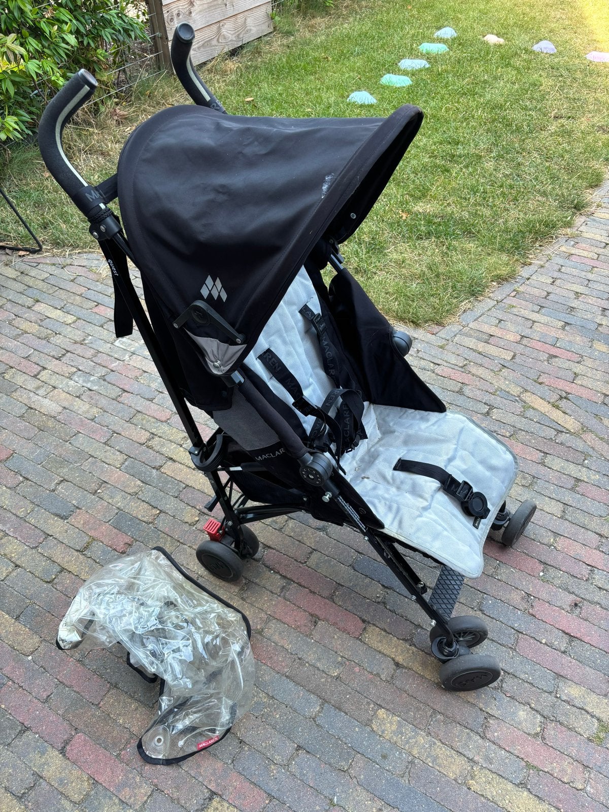 Maclaren buggy met regenhoes en zonnekap, Ophalen, Gebruikt, Maclaren, Regenhoes