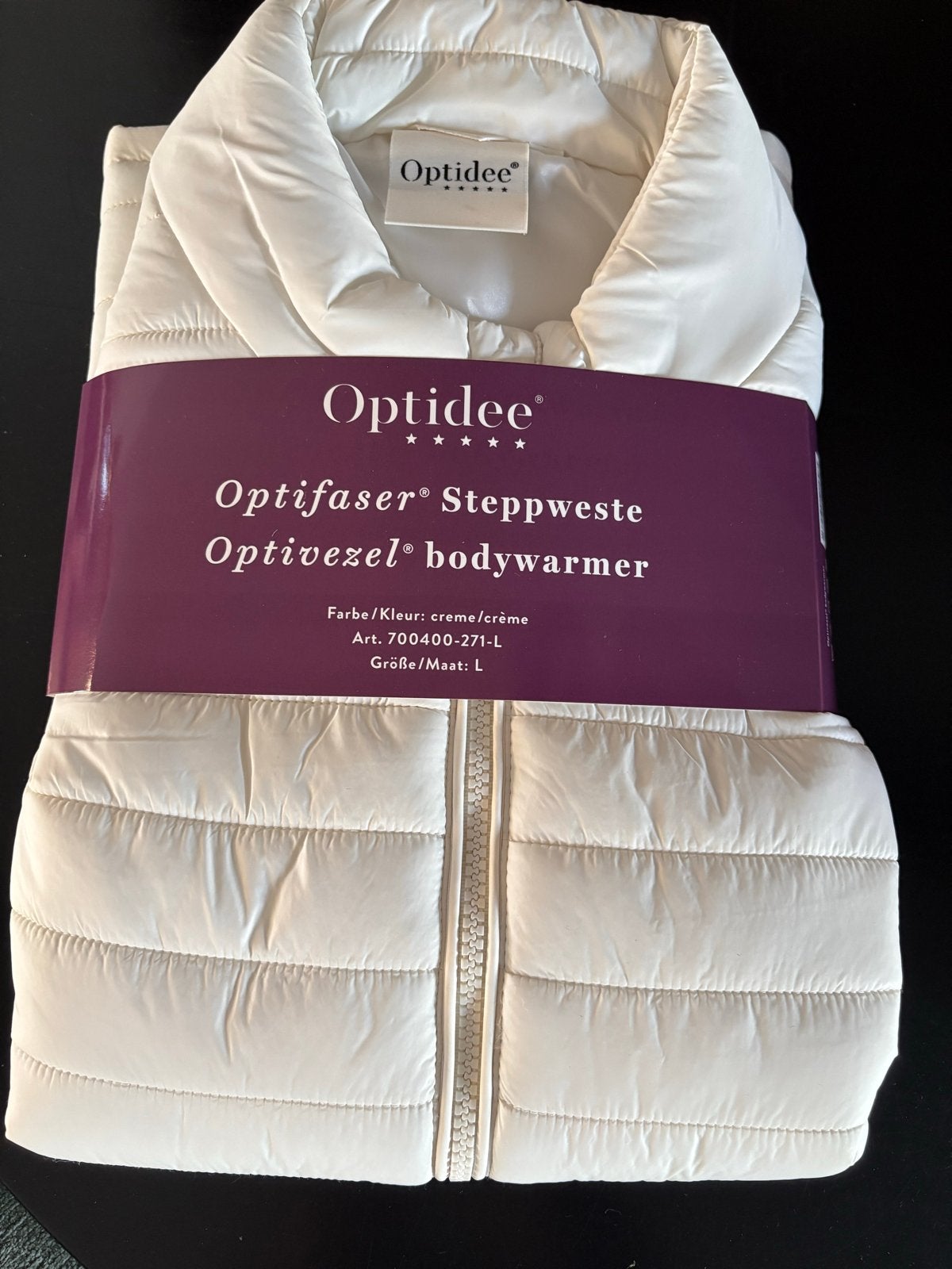 Nieuwe Optidee Optivezel bodywarmer - Crème, Kleding | Dames, Bodywarmers, Verzenden, Nieuw, Maat 42/44 (L), Beige