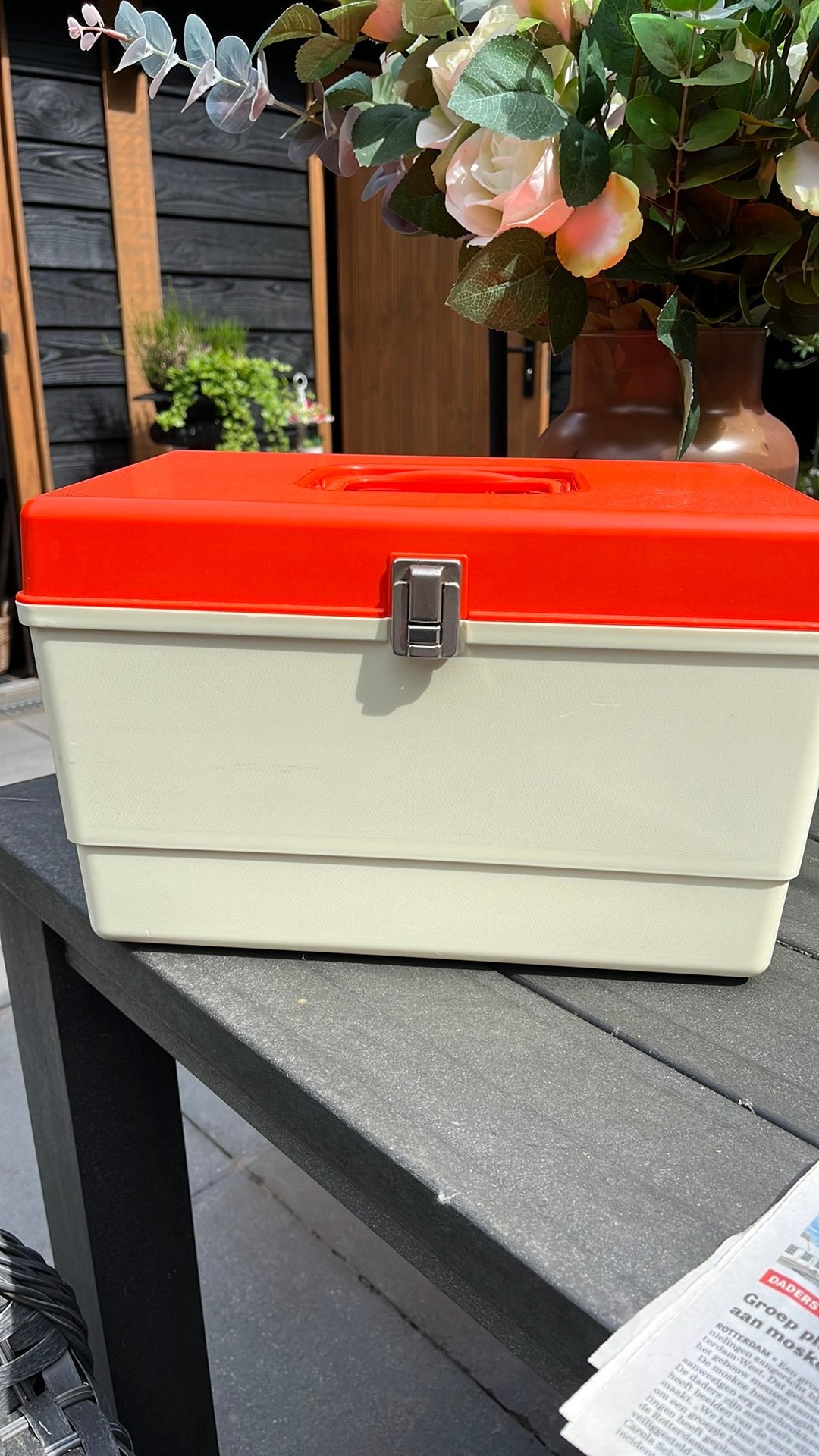 Retro naaibox curver, Ophalen of Verzenden, Zo goed als nieuw