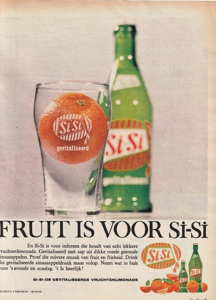 Retro reclame 1963 Si-Si Bunnik frisdrank lekkere limonade, Verzenden, Overige typen