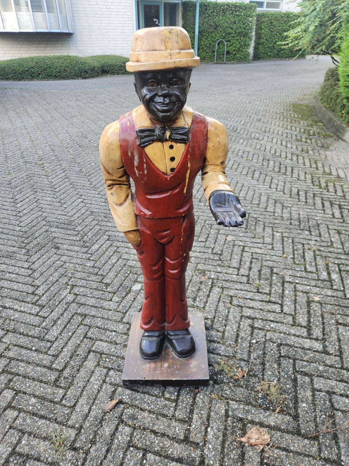 vintage butler ober beeld, Ophalen, Gebruikt, Hout, Bruin