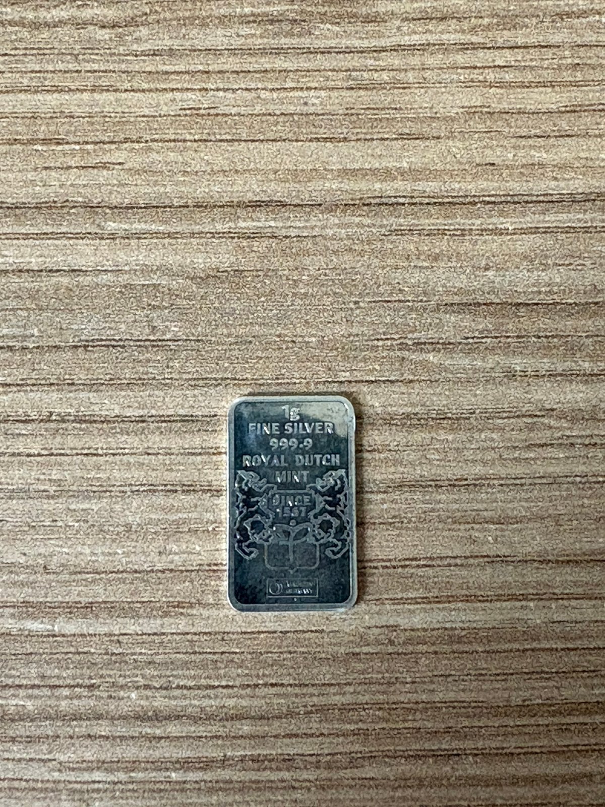 1 gram zilverbaar Royal Dutch Mint, Ophalen of Verzenden, Zilver