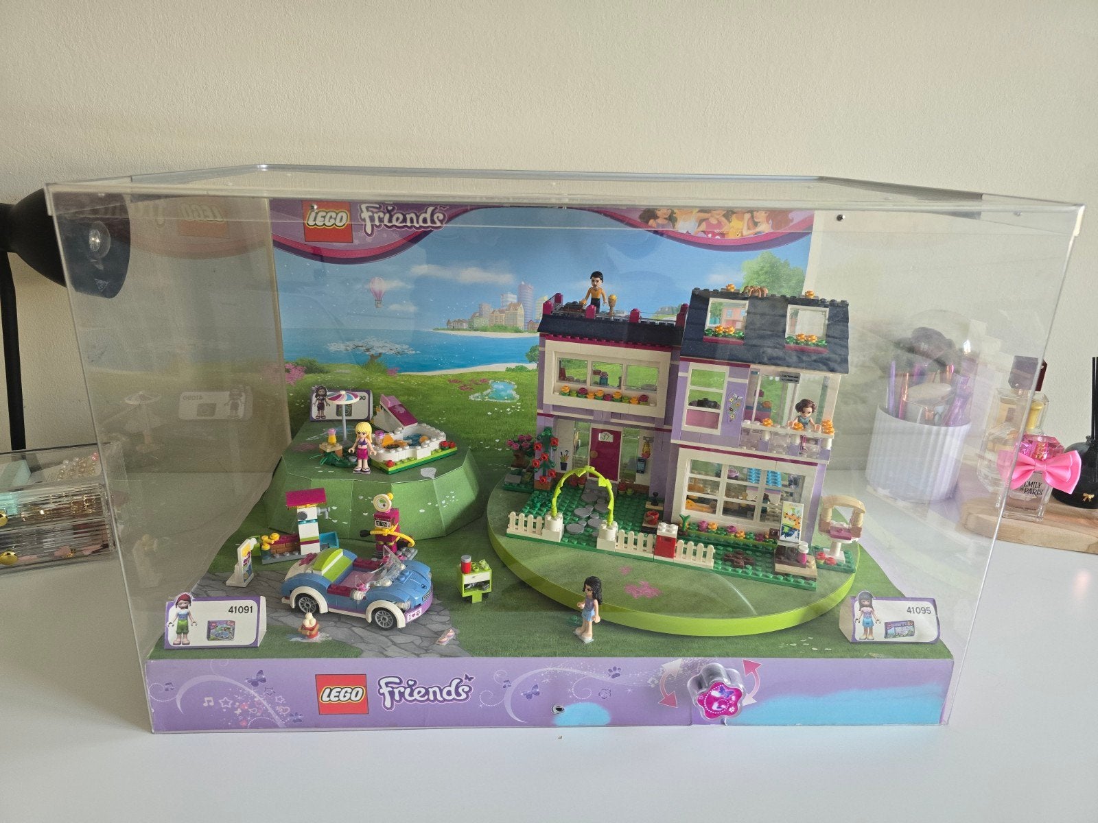 Lego Friends Display Set- Huis, Auto & Zwembad (41095, 41091, Ophalen, Friends, Zo goed als nieuw, LEGO System A/S