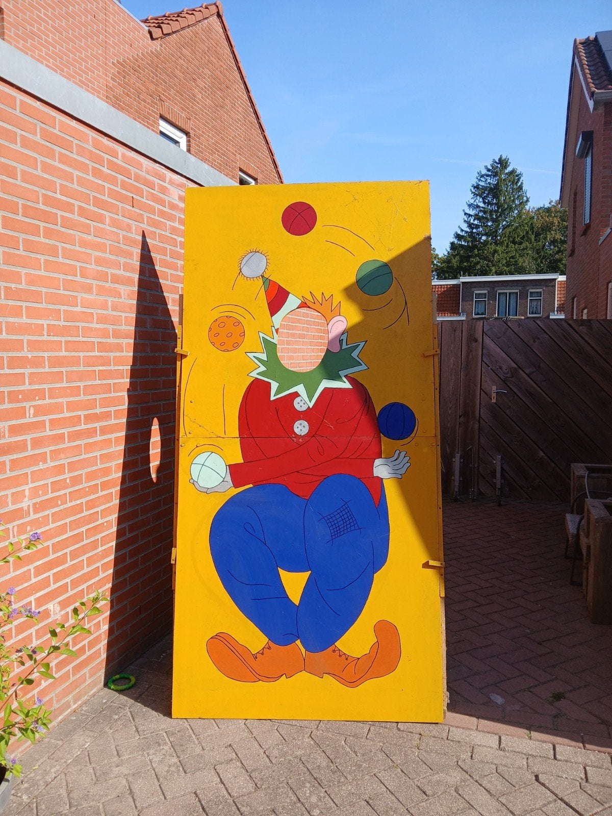 Clown fotobord/taartgooibord en poppenkast met poppen, Ophalen of Verzenden