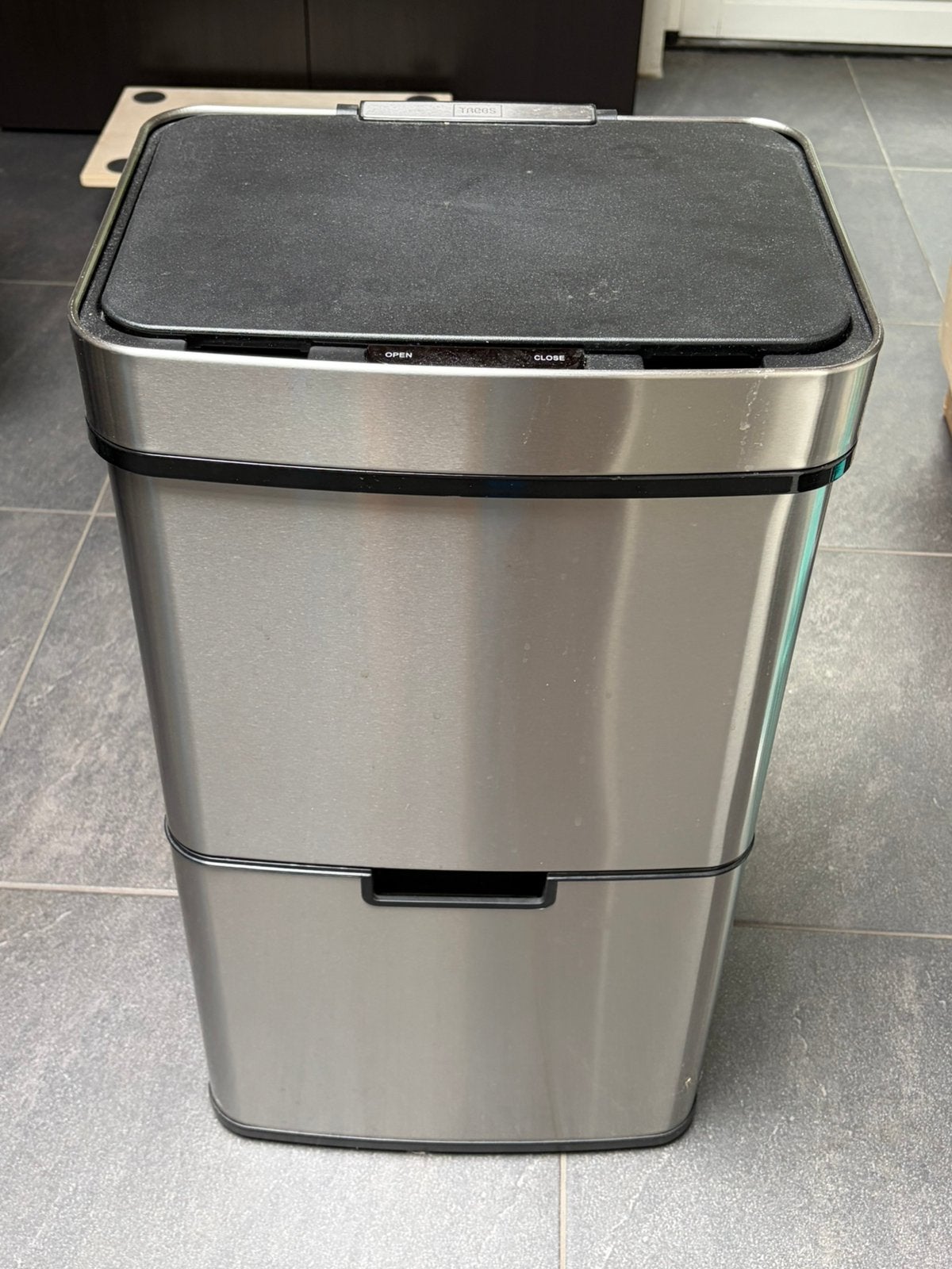 Afval container met sensor, 40 liter of meer, Ophalen, Zo goed als nieuw, Rvs