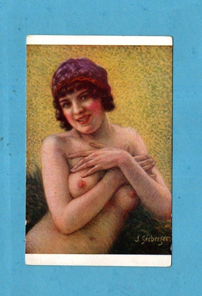 Mooie oude Semi-Nude kaart met mooie vrouw - S826, Verzenden, 1920 tot 1940, Ongelopen, Overige thema's