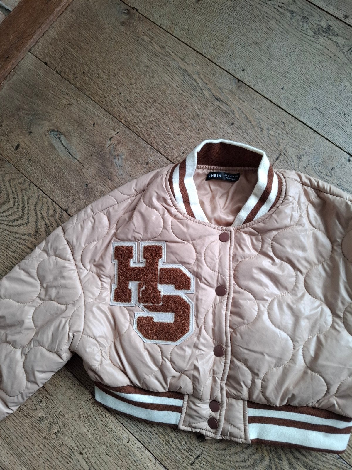 Nieuw Shein XS Bomberjack, Beige, Nieuw, Ophalen of Verzenden, Maat 34 (XS) of kleiner