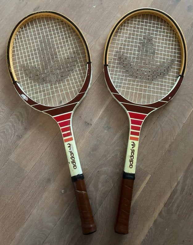 Gave vintage Adidas Cadet Tennisrackets (2 stuks) €25,00/set, Sport en Fitness, Tennis, Ophalen of Verzenden, Gebruikt, Racket