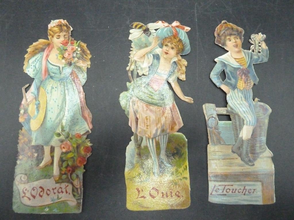 3 antieke Franse poëzieplaatjes, Ophalen of Verzenden