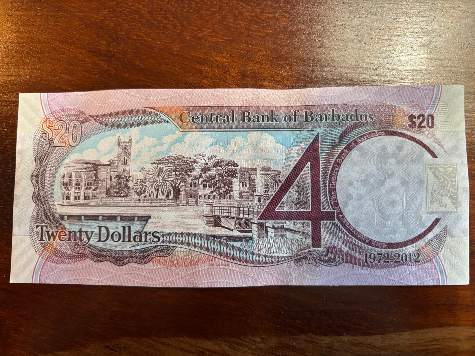 Barbados $ 20 Dollars Biljet UNC 40 jaar centrale bank 2012, Ophalen of Verzenden, Midden-Amerika, Los biljet