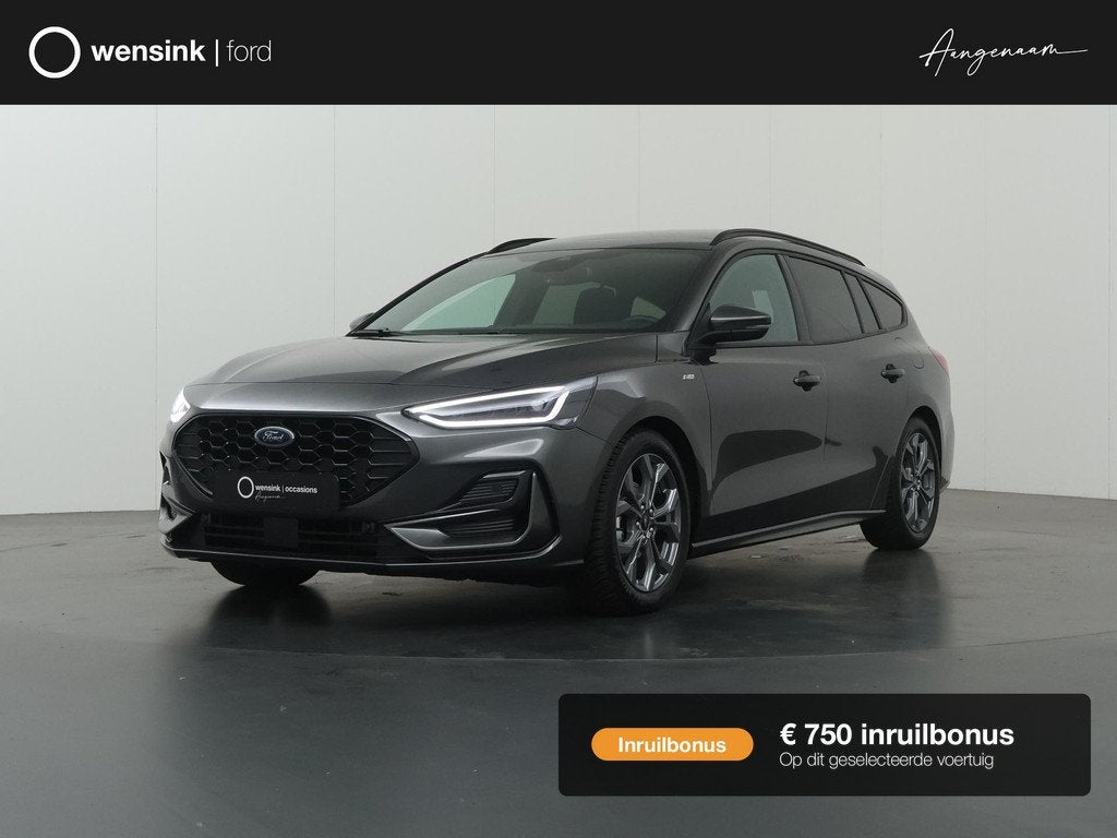 Ford Focus 1.0 EcoBoost Hybrid ST Line X | Afneembare Trekha, Stof, Gebruikt, Blauw, 155 pk