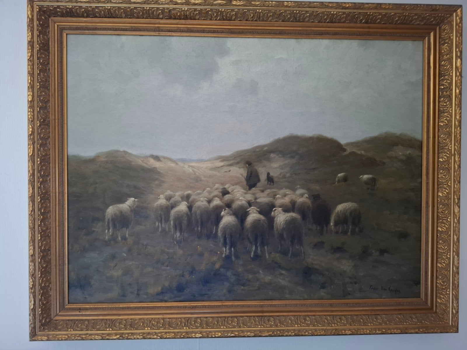 Olieverfschilderij Fedor van Kregten, Ophalen, Doek, Landschap, Klassiek