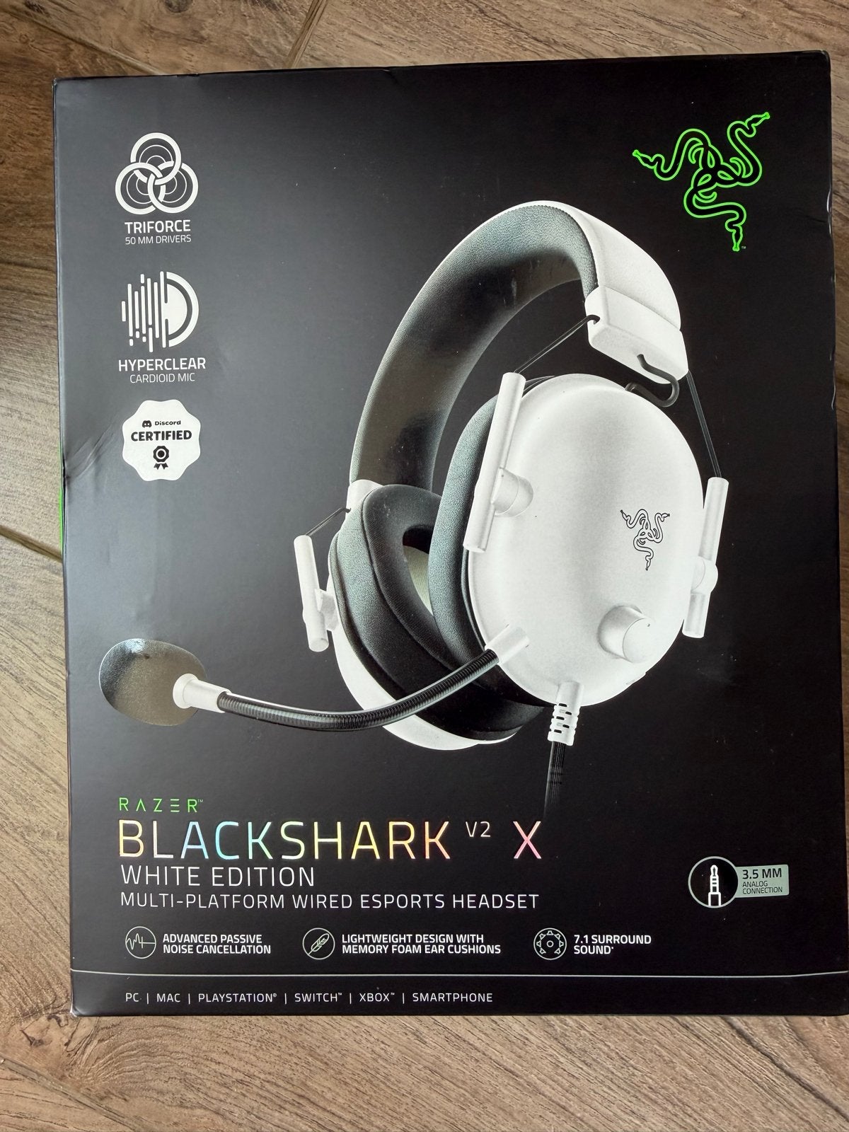 Razer BlackShark V2 X White Edition Gaming Headset - Nieuw