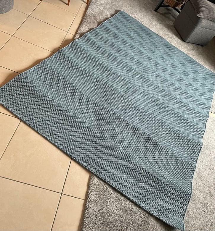 IKEA Morum Vloerkleed - Grijs/Blauw - 160x230 cm, Huis en Inrichting, 150 tot 200 cm, 200 cm of meer, Ophalen of Verzenden, Zo goed als nieuw