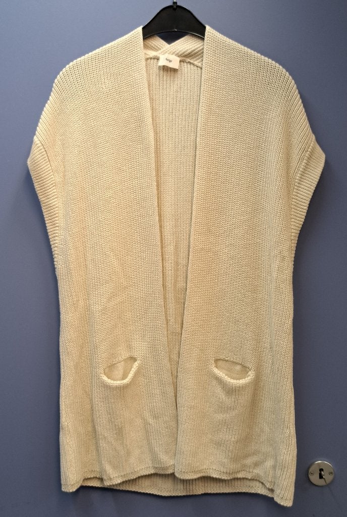 An'ge creme gebreid vest 'openvallend' + zakjes S-M-L 47283, Maat 38/40 (M), An'ge, ., Beige