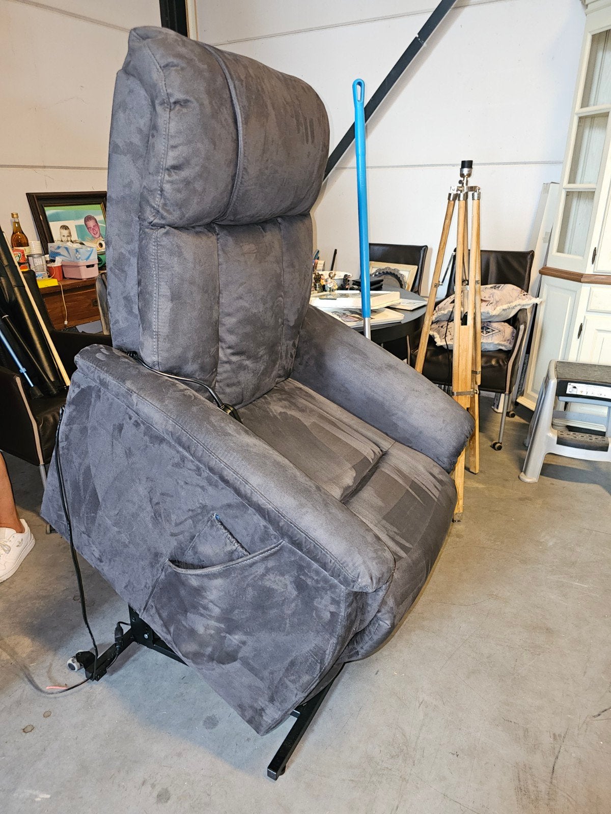 Z.g.a.n Velours sta op / relax fauteuil, Ophalen, ., Minder dan 75 cm, Zo goed als nieuw
