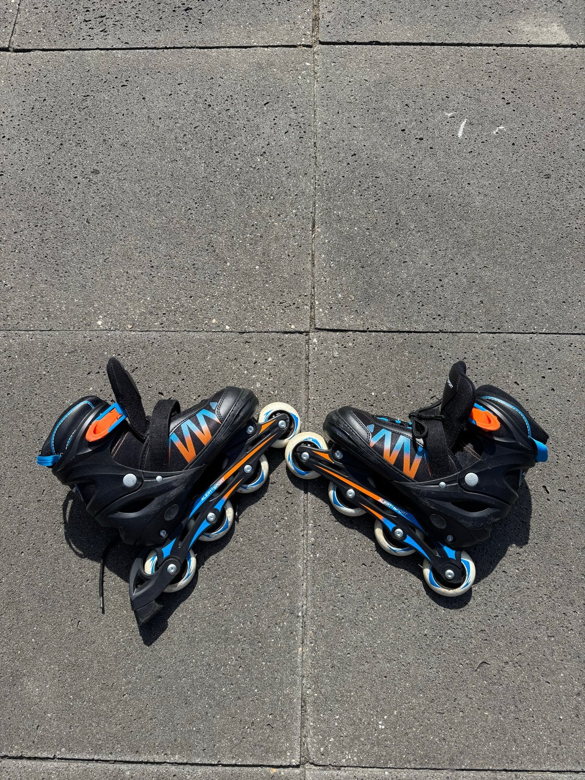 Verstelbare Inline Skates Maat 39-42 - Zwart/Blauw/Oranje, Kinderen, Inline skates 4 wielen, Ophalen, Overige merken