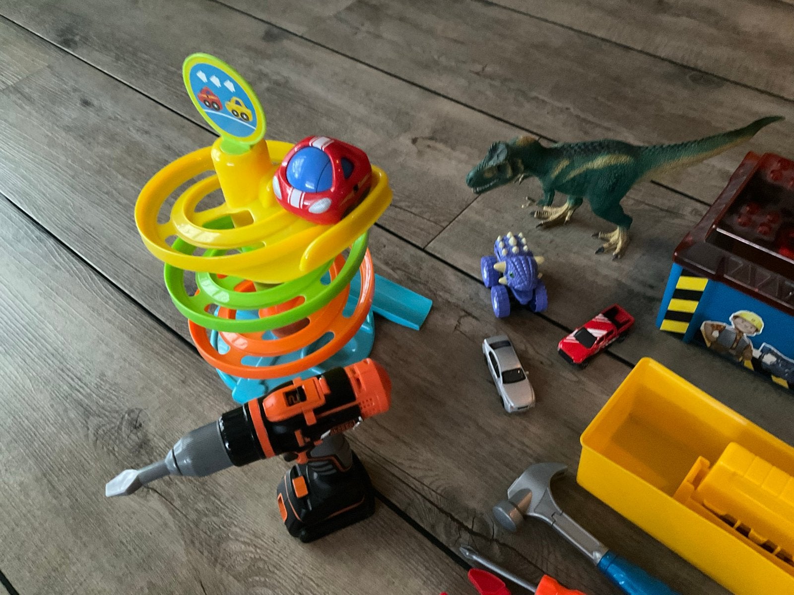 Grote speelgoedset: gereedschap, auto's, dino en meer!, Ophalen of Verzenden, Gebruikt, Jongen of Meisje