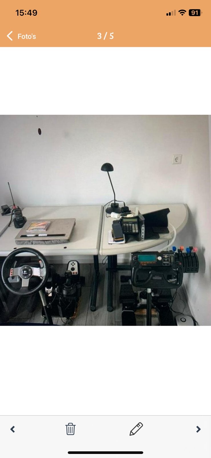 Hobbytafel, bureau, 3 hoektafels + 1 vierkant., Huis en Inrichting, Demontabel, Gebruikt, Metaal, Hoekbureau