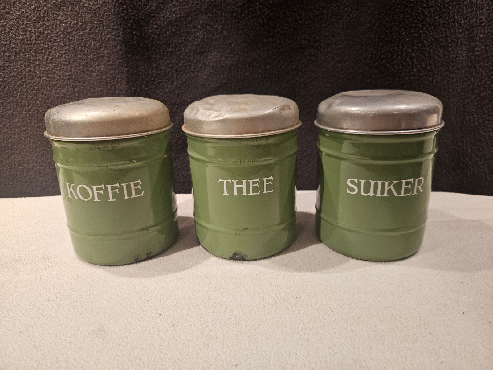 Vintage voorraadblikken: Koffie, Thee, Suiker (set van 3), Ophalen of Verzenden