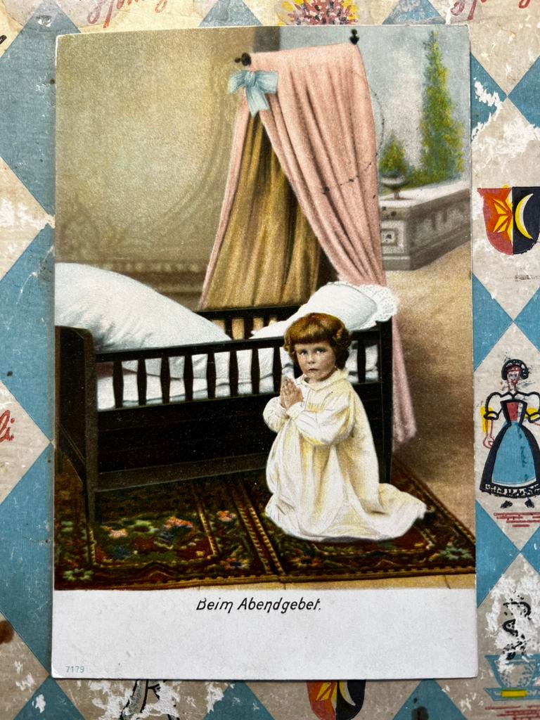 6-2-1908 Beim Abendgebet (DD), Ophalen of Verzenden, Voor 1920, Gelopen, Kinderen