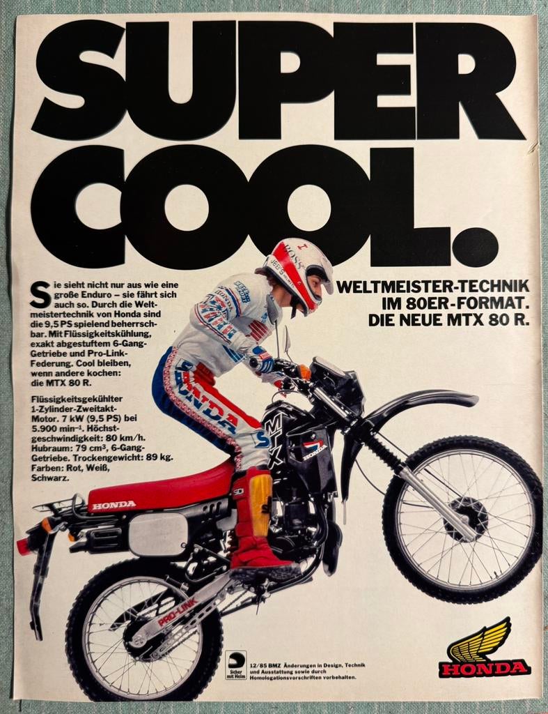Advertentie 1985 Honda MTX80, Verzenden, Zo goed als nieuw, Motoren