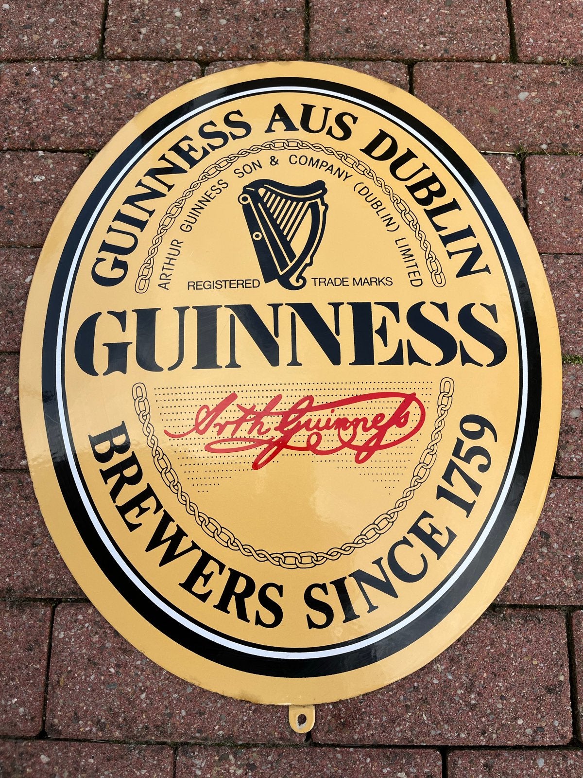 Zeldzame Boos&Hahn Guinness Emaille Plaat - Engels, Oud, Ophalen of Verzenden
