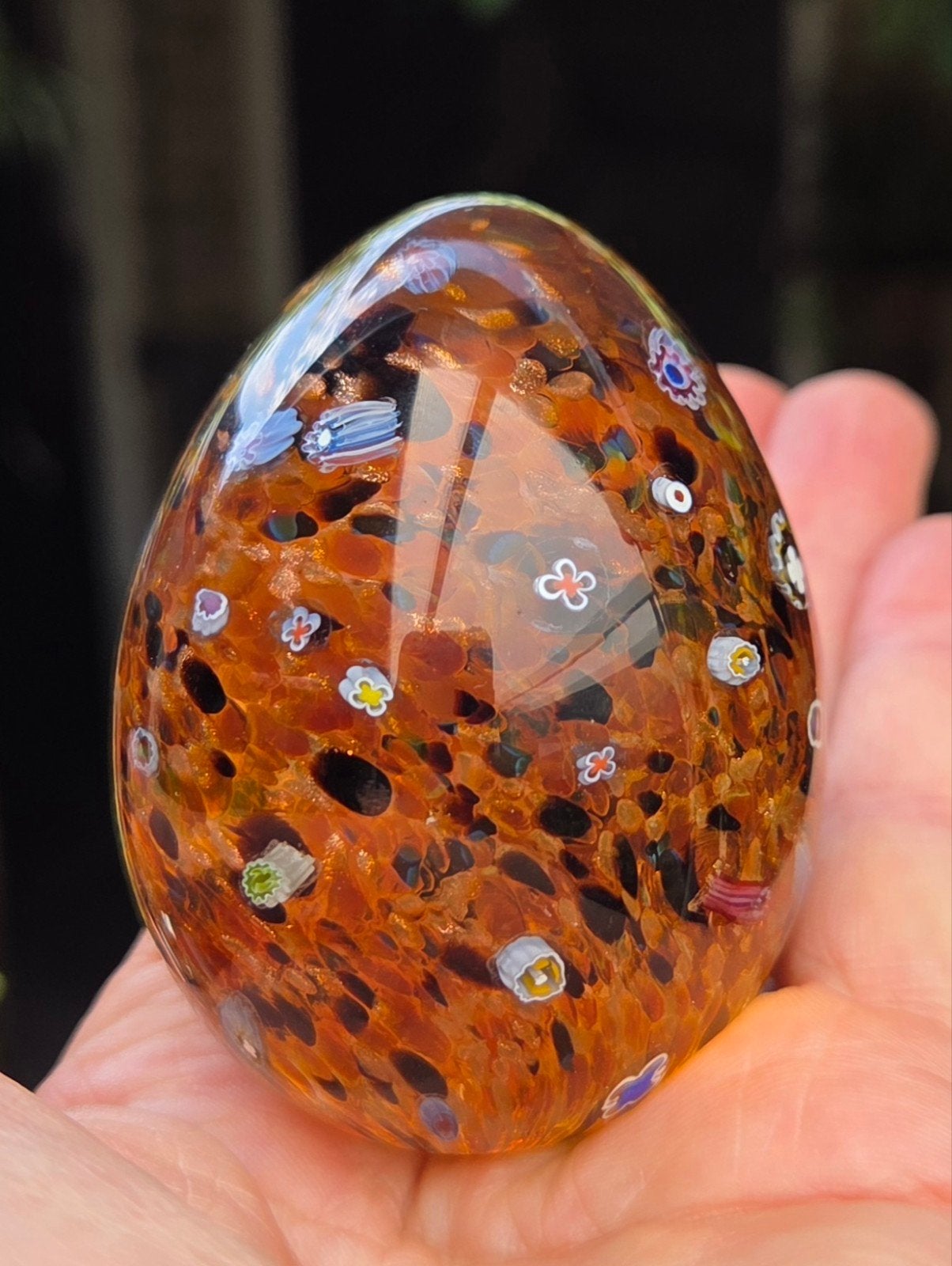 Prachtig handgeblazen Murano glazen ei – Millefiori, Ophalen
