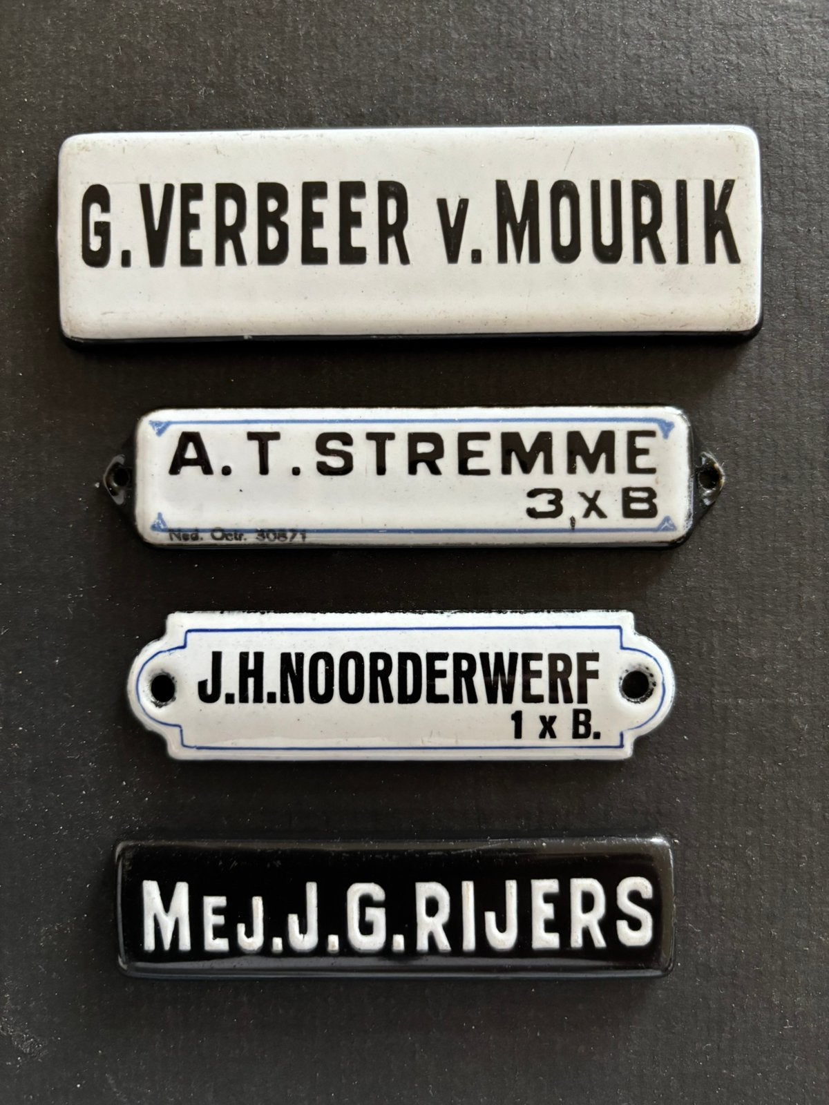 Emaille naambordjes, Ophalen of Verzenden