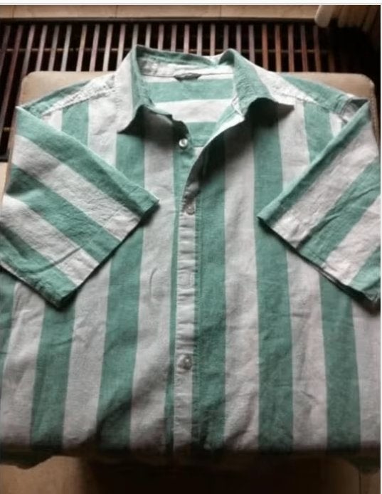 Heren overhemd Hema mt L groen/wit, Ophalen of Verzenden, Zo goed als nieuw, Meerkleurig, Halswijdte 41/42 (L)