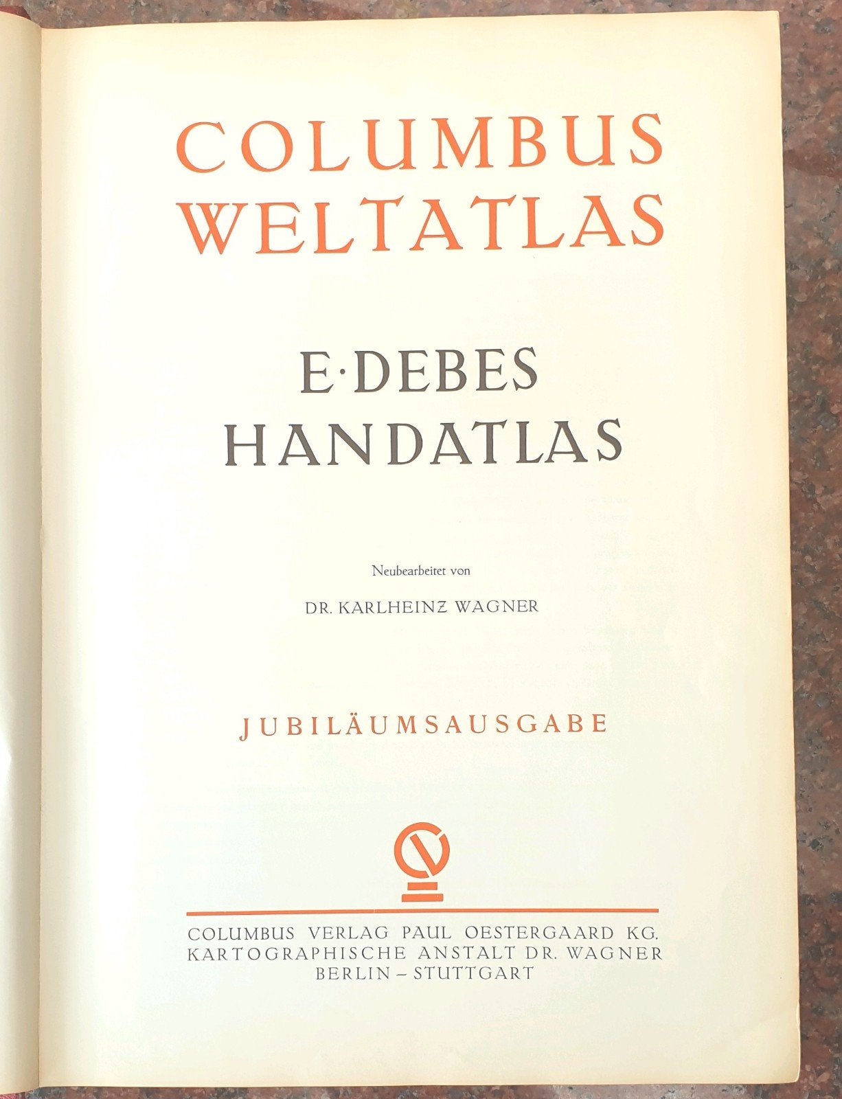 Columbus Wereldatlas E. Debes Handatlas Jubileumeditie, Gelezen, Overige atlassen, Ophalen of Verzenden, E. Debes, Dr. Karlheinz Wagner