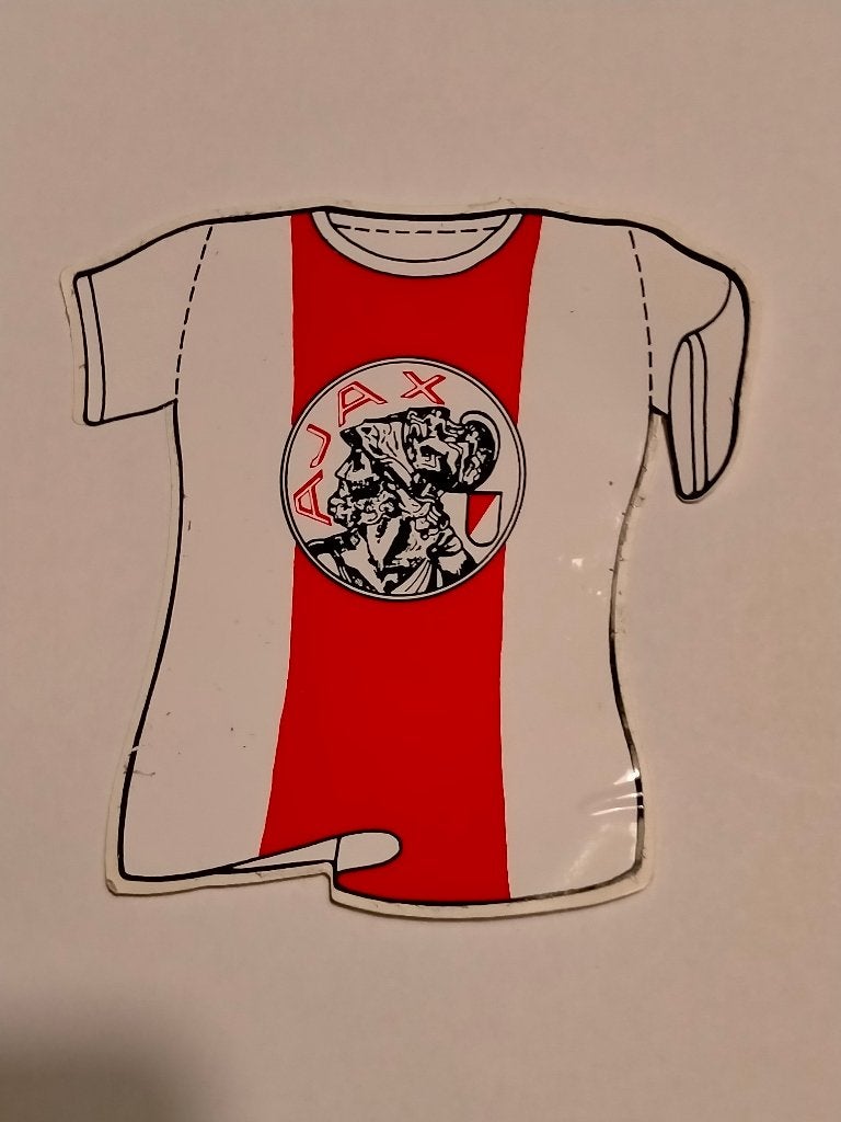 Ajax Amsterdam shirt vintage logo sport sticker club, Verzenden, Gebruikt, Overige typen
